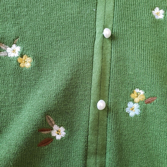 Knit Womens Floral V Neck  Short Sleeve Knitwear Pullover Top Sweater - Picture 9 of 9